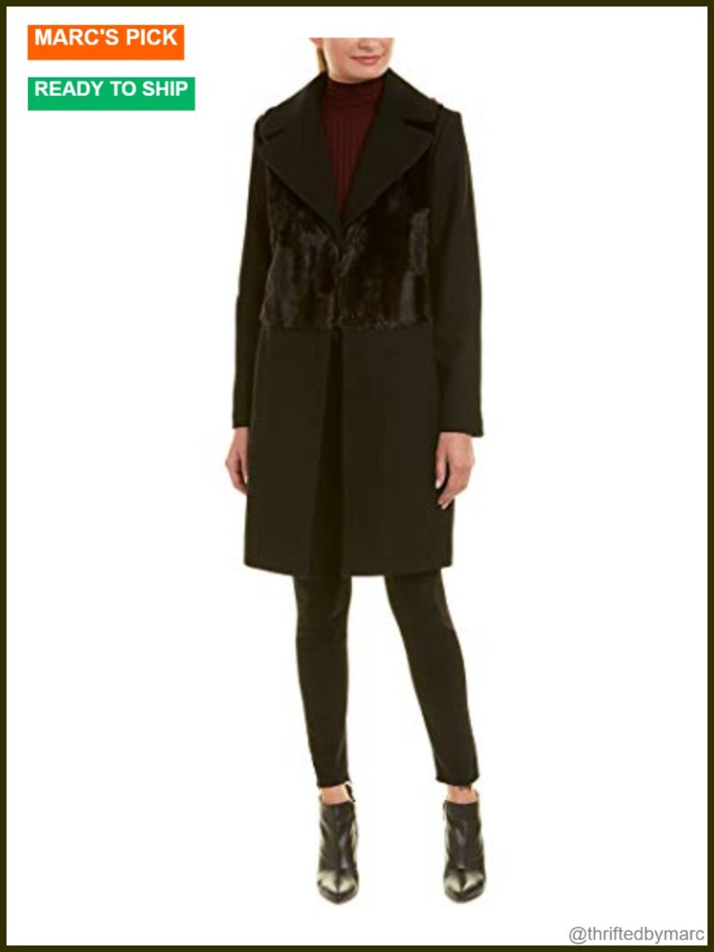 Wool Blend Trench Coat Snap Closure Regular Fit Cold Weather